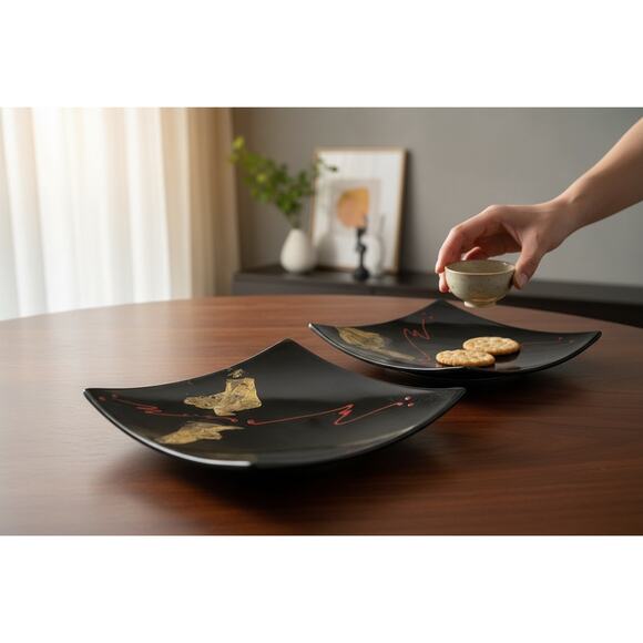 collin fused art glass Trinket tray handcrafted dish signed set of 2 - Picture 16 of 16